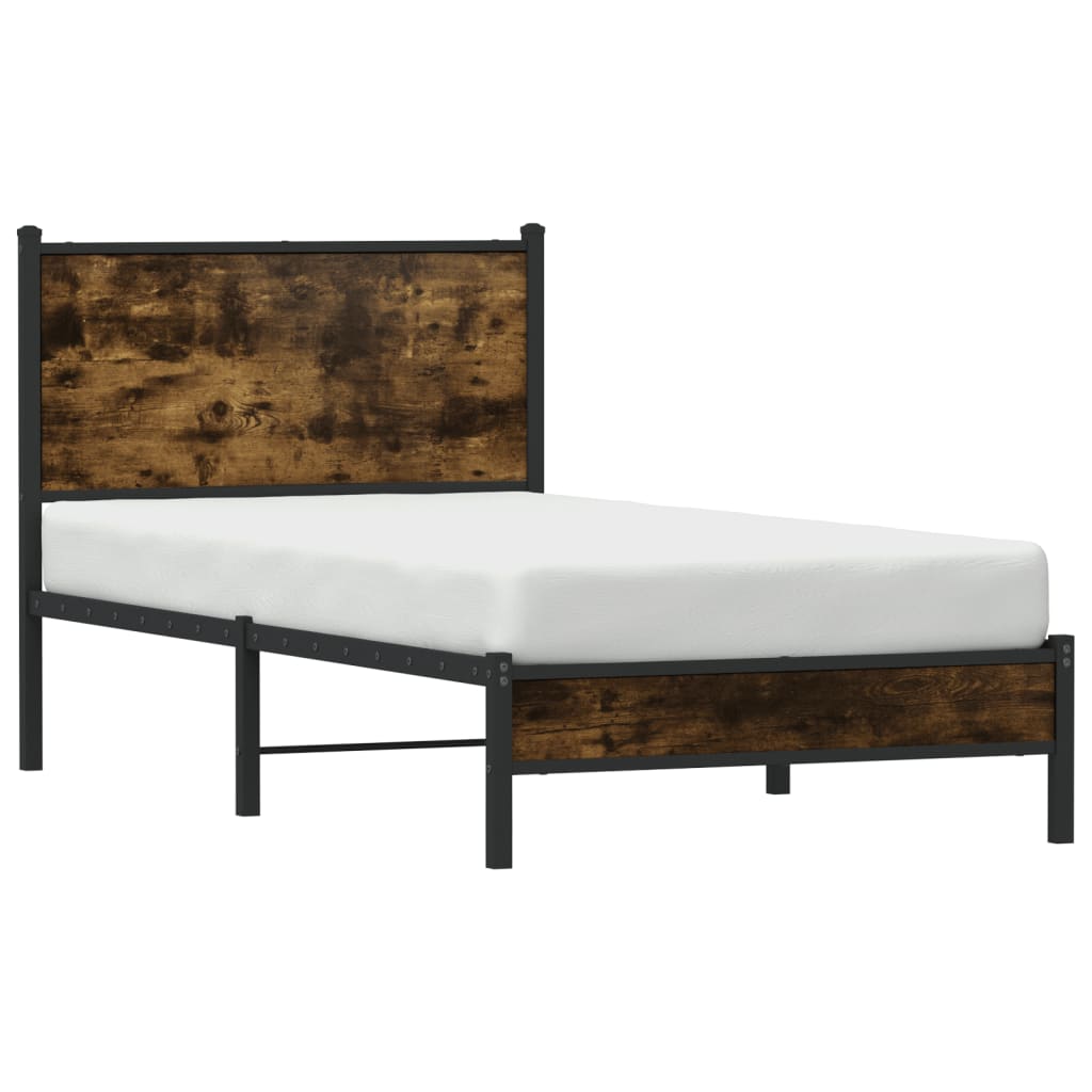 Metalni okvir kreveta bez madraca boja hrasta 90x190 cm