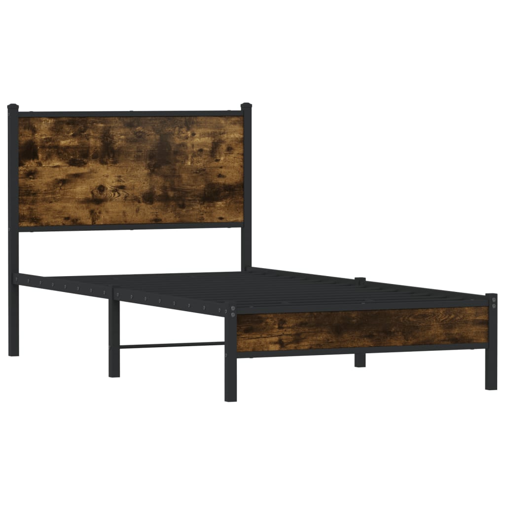 Metalni okvir kreveta bez madraca boja hrasta 90x200 cm