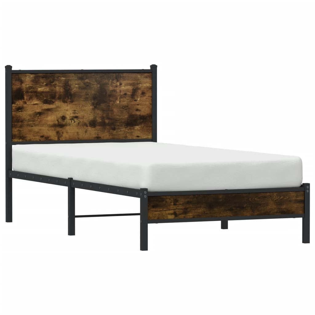 Metalni okvir kreveta bez madraca boja hrasta 90x200 cm