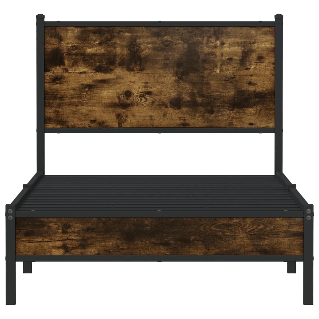 Metalni okvir kreveta bez madraca boja hrasta 90x200 cm