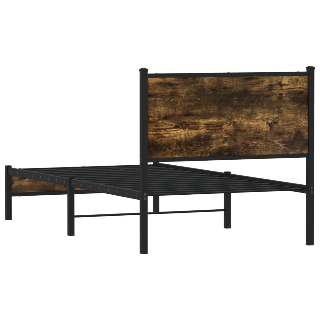 Metalni okvir kreveta bez madraca boja hrasta 90x200 cm