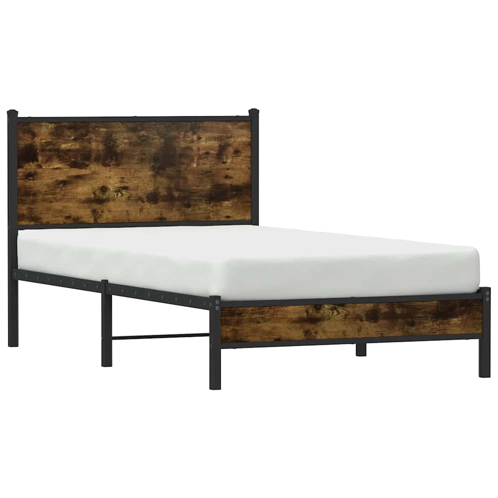 Metalni okvir kreveta bez madraca boja hrasta 100x200 cm