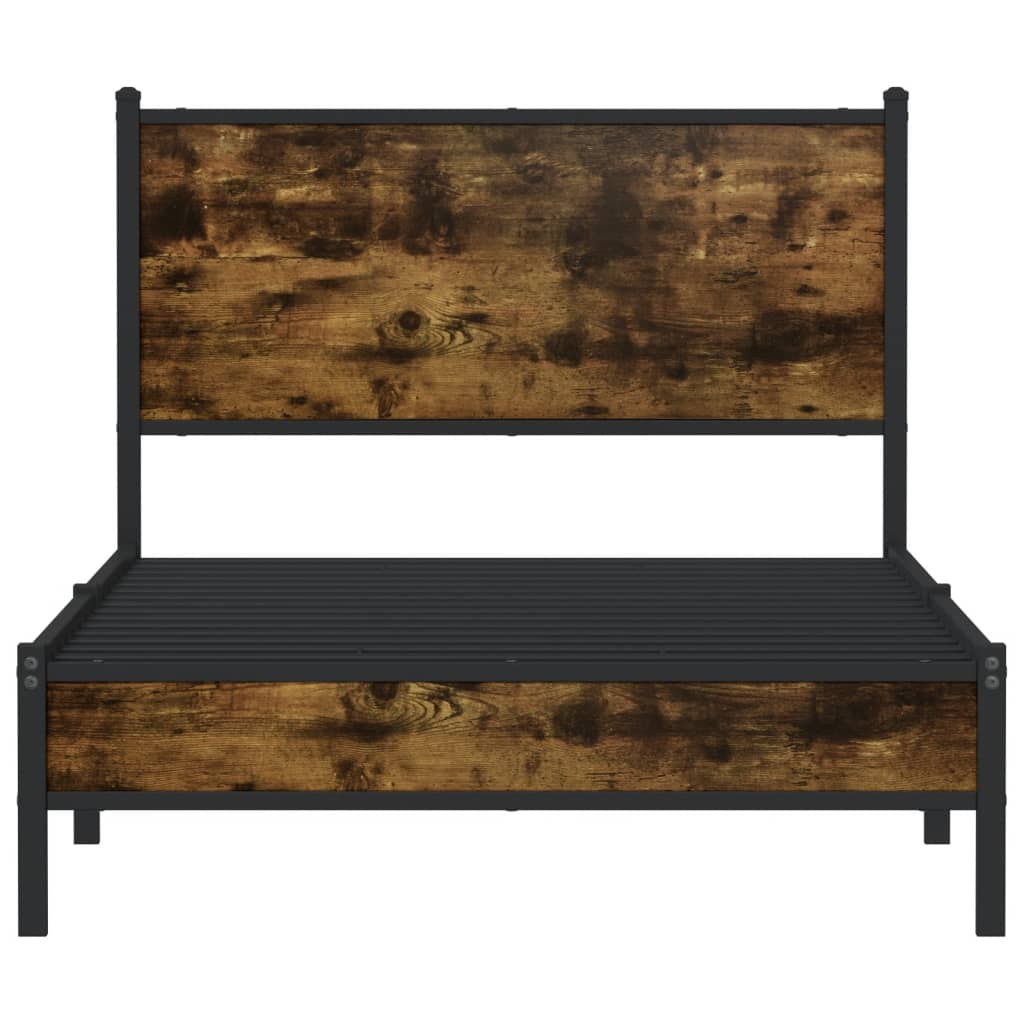 Metalni okvir kreveta bez madraca boja hrasta 107x203 cm