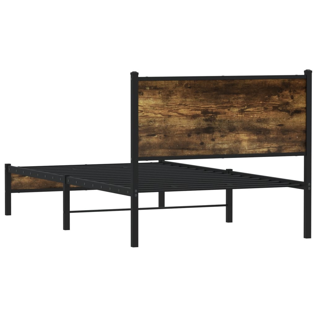 Metalni okvir kreveta bez madraca boja hrasta 107x203 cm