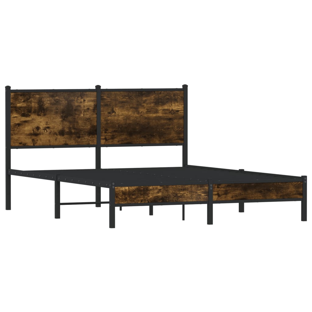 Metalni okvir kreveta bez madraca boja hrasta 137x190 cm