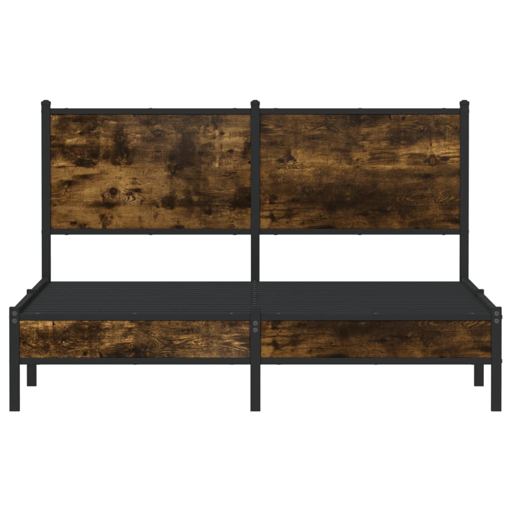 Metalni okvir kreveta bez madraca boja hrasta 140x200 cm