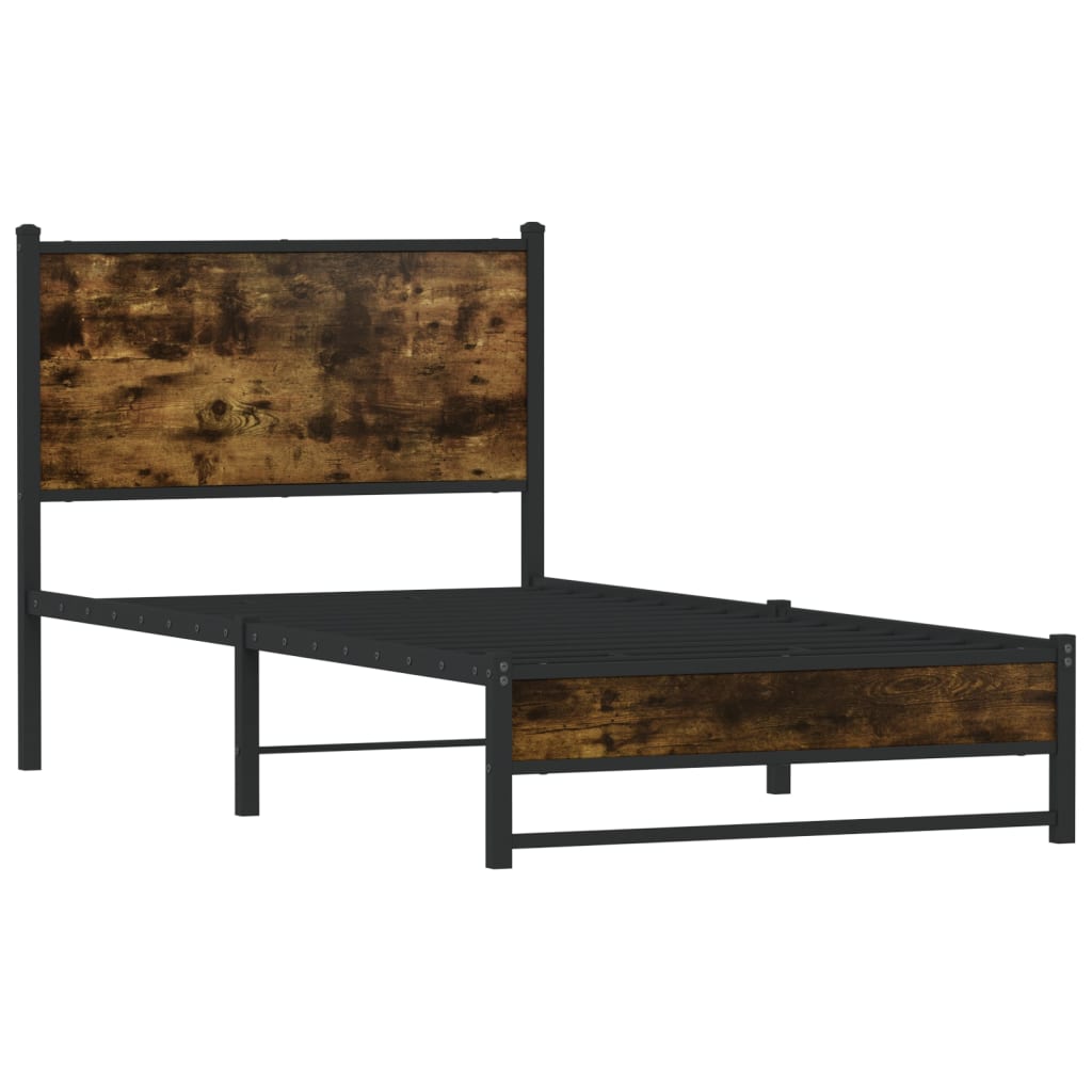 Metalni okvir kreveta bez madraca boja hrasta 80x200 cm