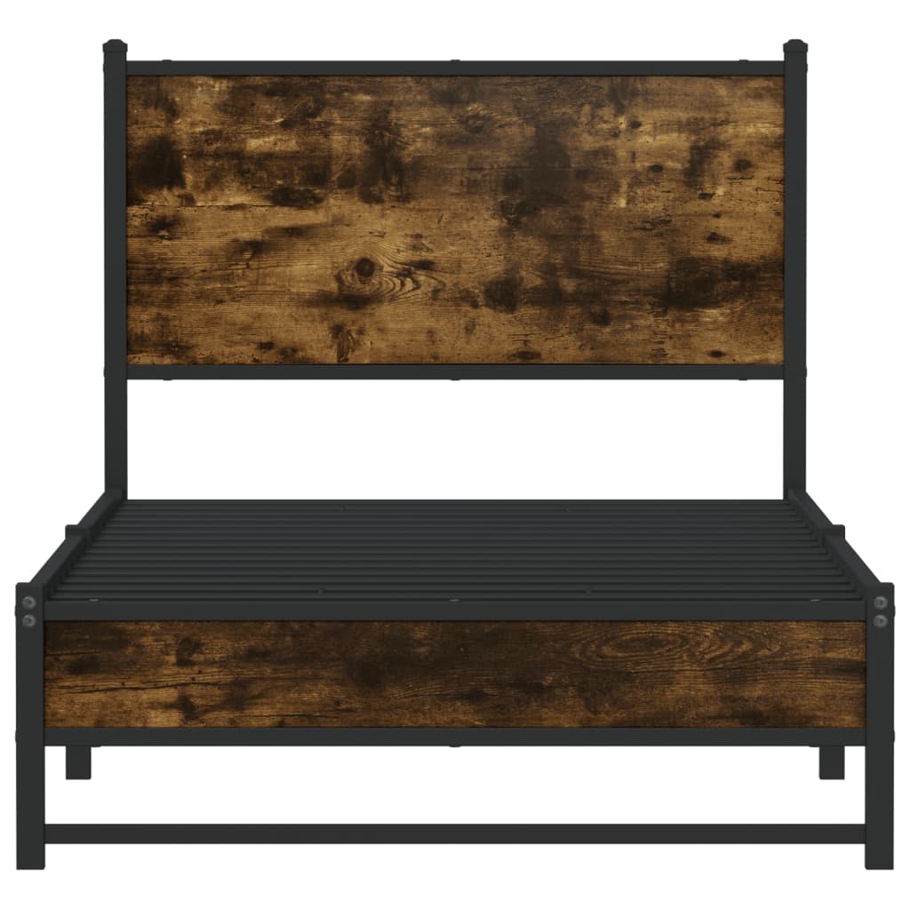 Metalni okvir kreveta bez madraca boja hrasta 80x200 cm