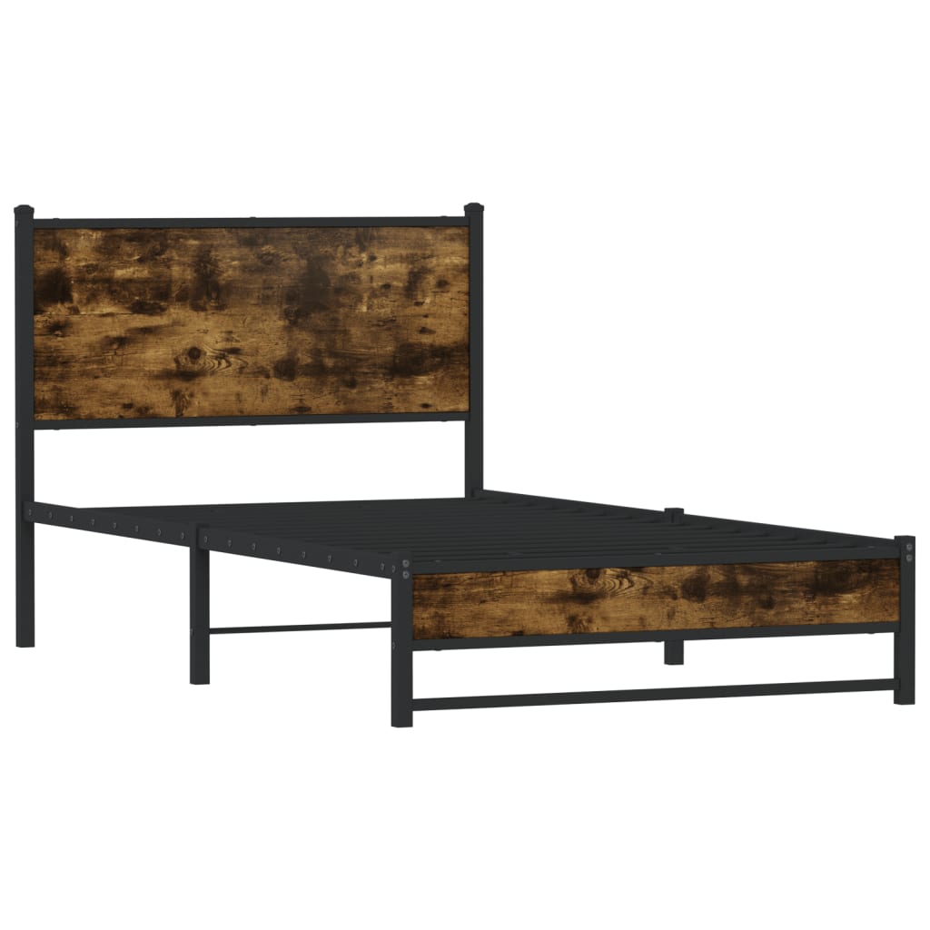 Metalni okvir kreveta bez madraca boja hrasta 100x190 cm