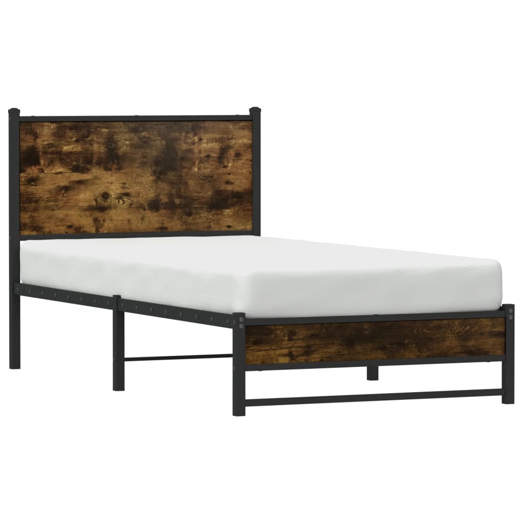 Metalni okvir kreveta bez madraca boja hrasta 100x200 cm