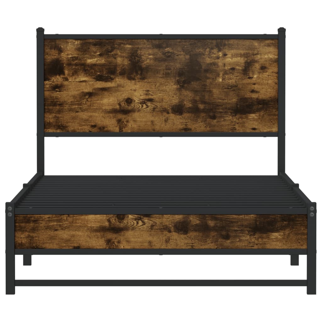 Metalni okvir kreveta bez madraca boja hrasta 100x200 cm