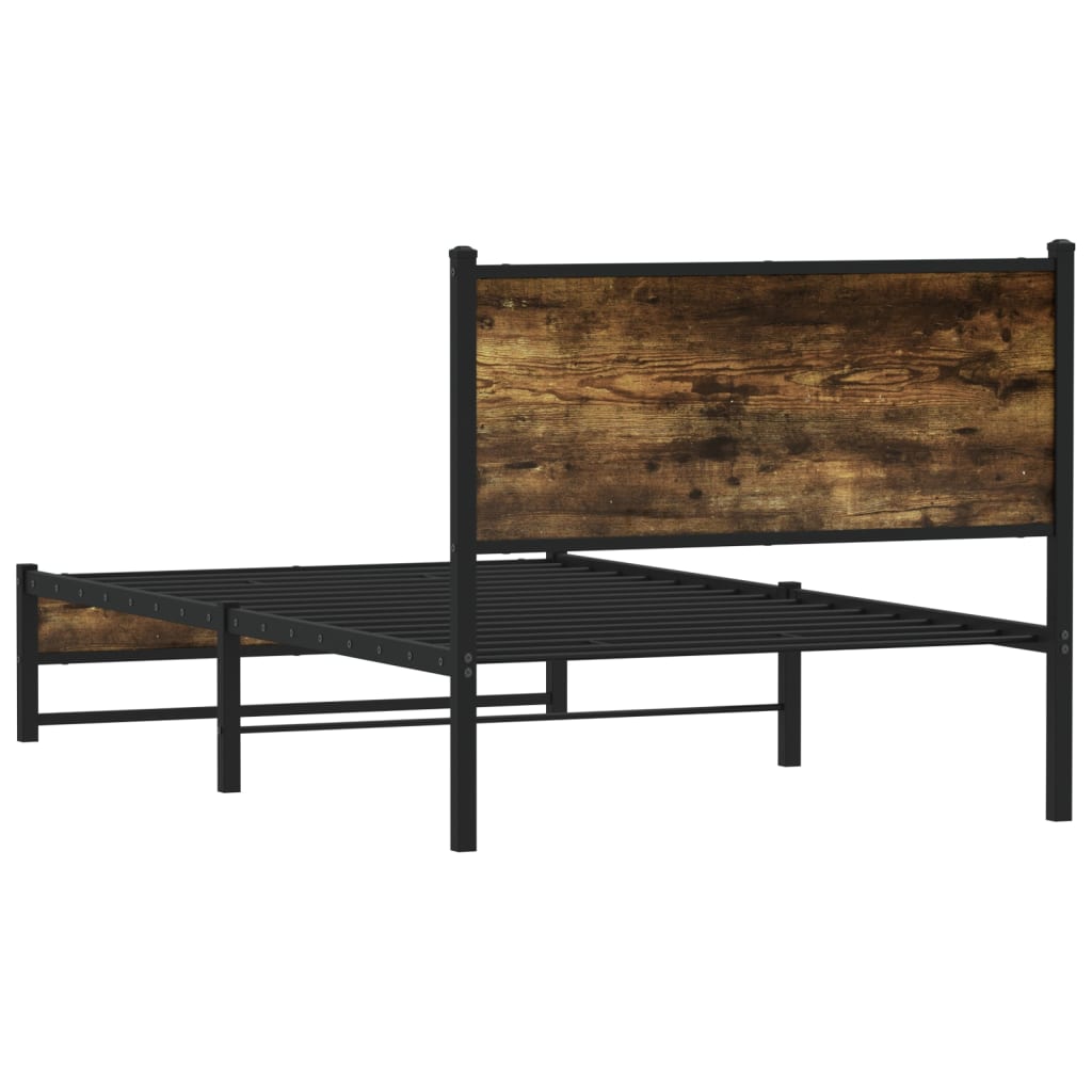 Metalni okvir kreveta bez madraca boja hrasta 100x200 cm