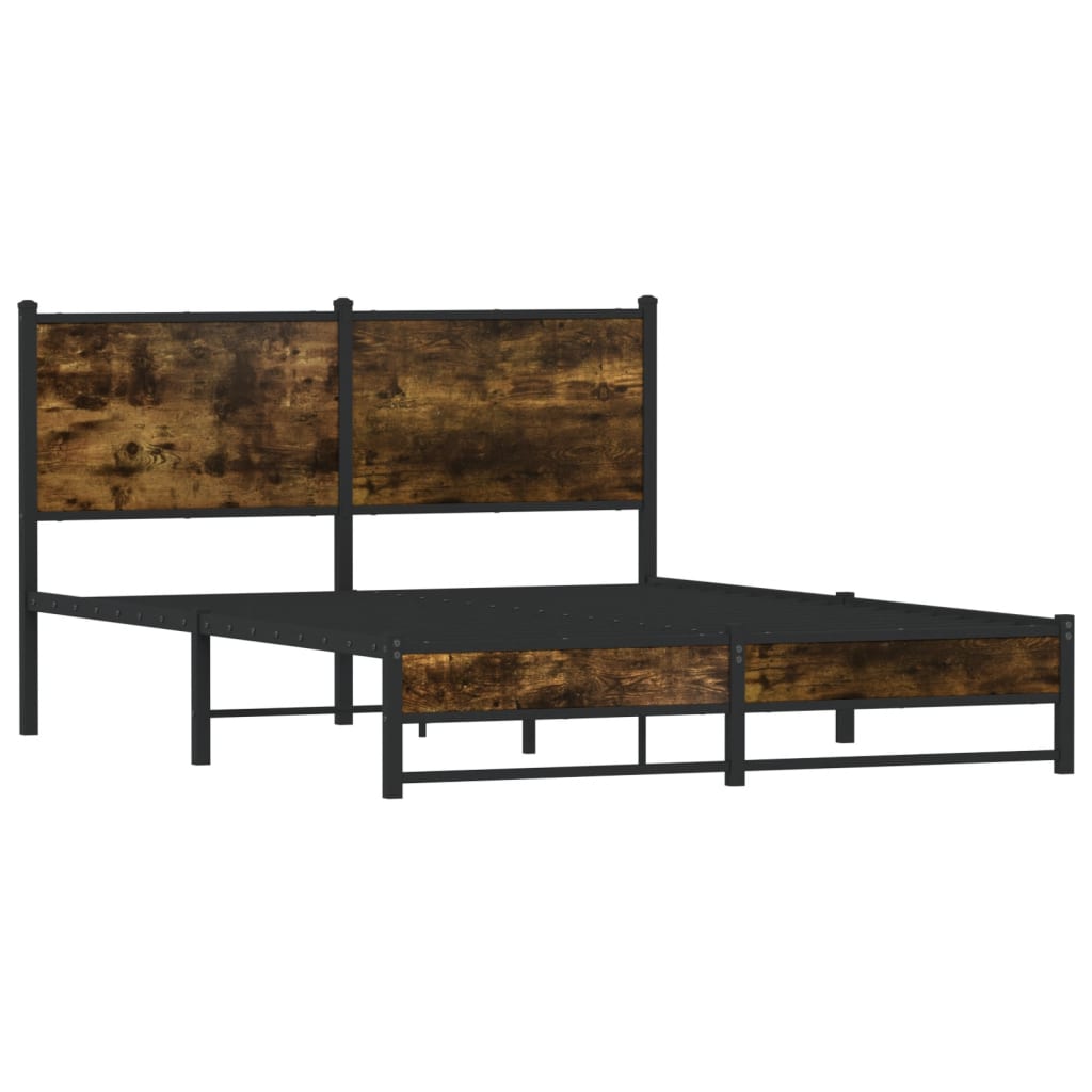 Metalni okvir kreveta bez madraca boja hrasta 137x190 cm