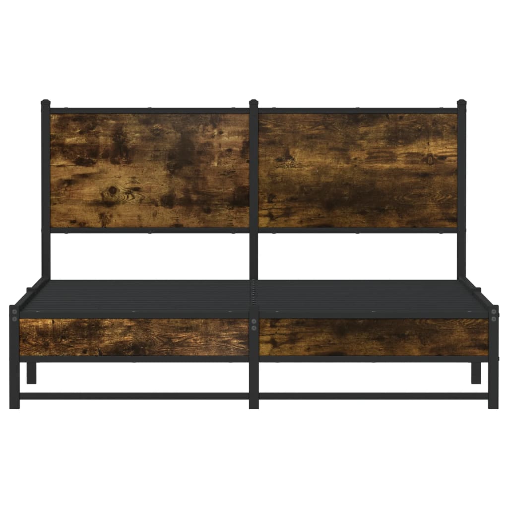 Metalni okvir kreveta bez madraca boja hrasta 137x190 cm