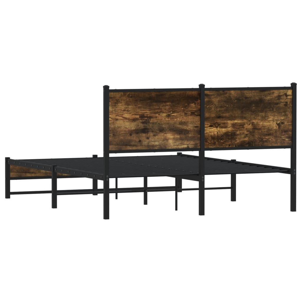 Metalni okvir kreveta bez madraca boja hrasta 150 x 200 cm