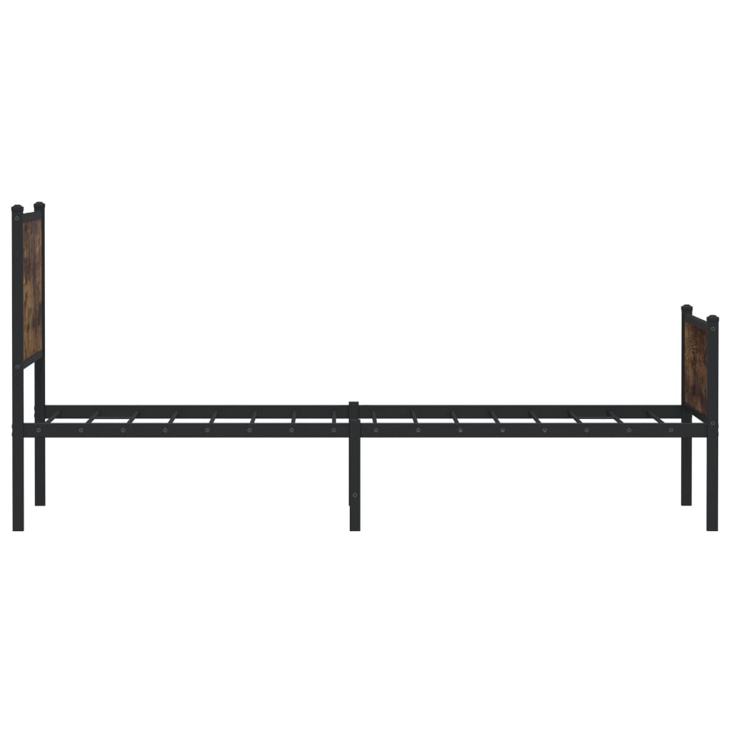 Metalni okvir kreveta bez madraca boja hrasta 75x190 cm