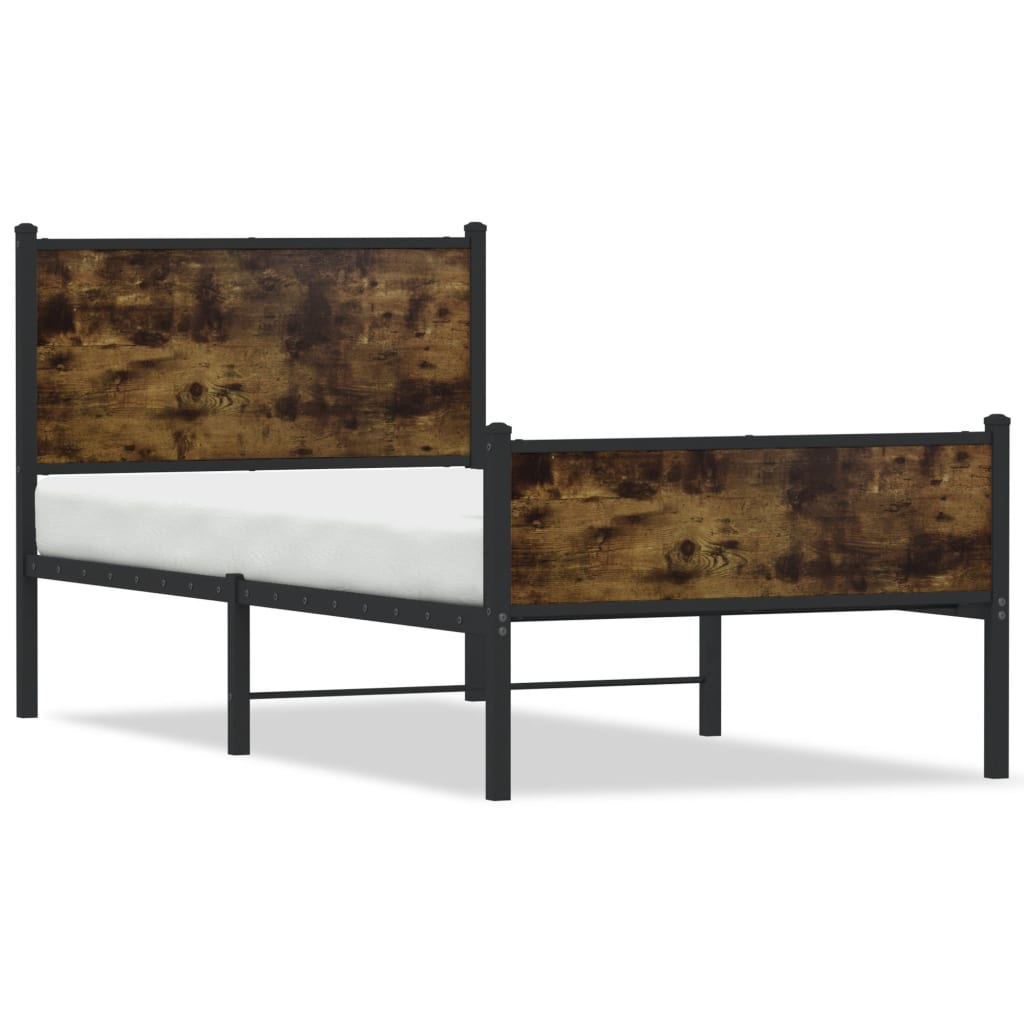 Metalni okvir kreveta bez madraca boja hrasta 80x200 cm