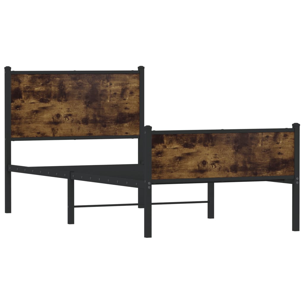 Metalni okvir kreveta bez madraca boja hrasta 80x200 cm