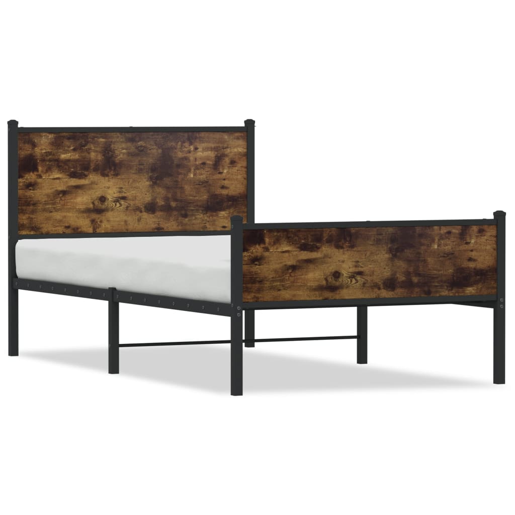 Metalni okvir kreveta bez madraca boja hrasta 100x200 cm