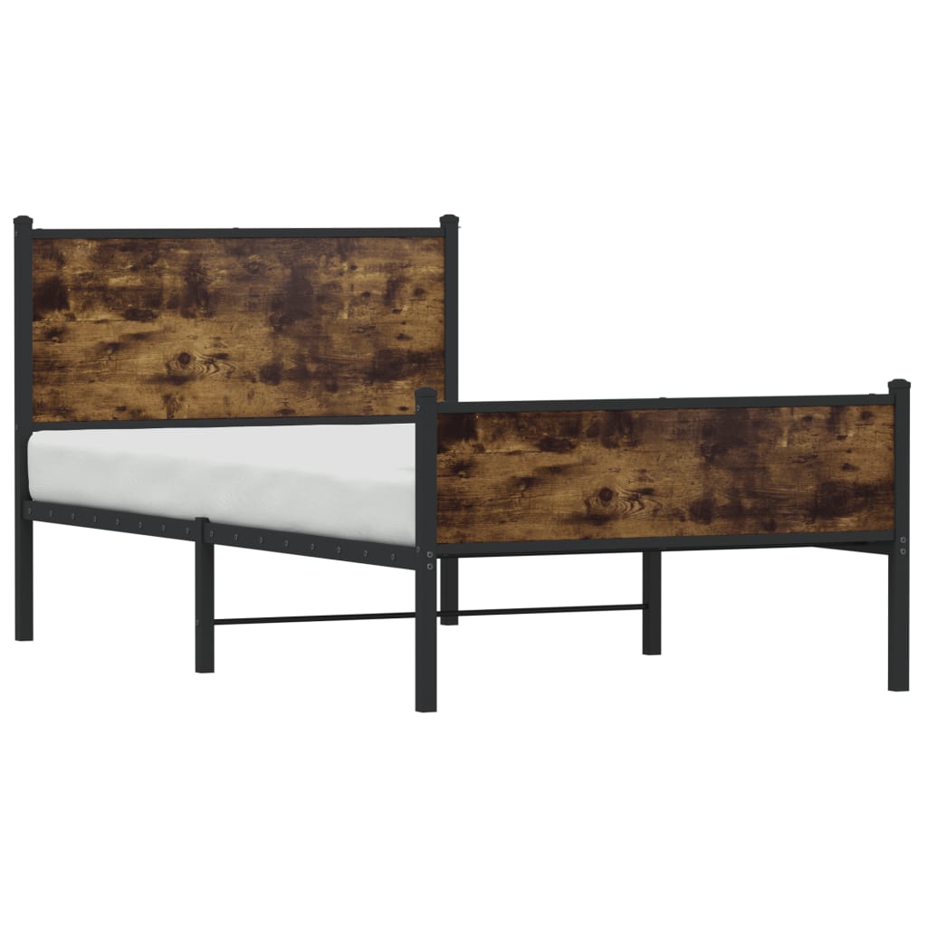 Metalni okvir kreveta bez madraca boja hrasta 100x200 cm