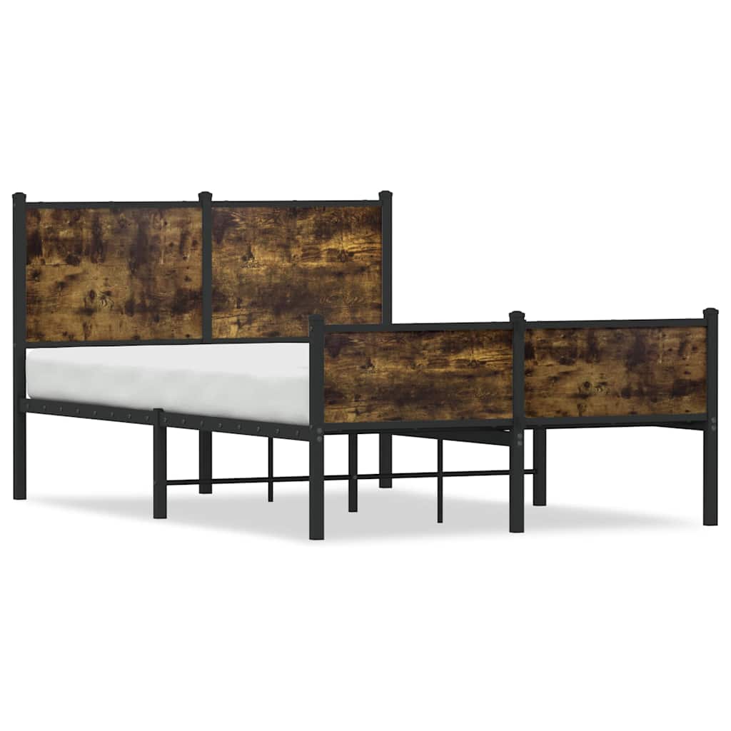 Metalni okvir kreveta bez madraca boja hrasta 120x200 cm