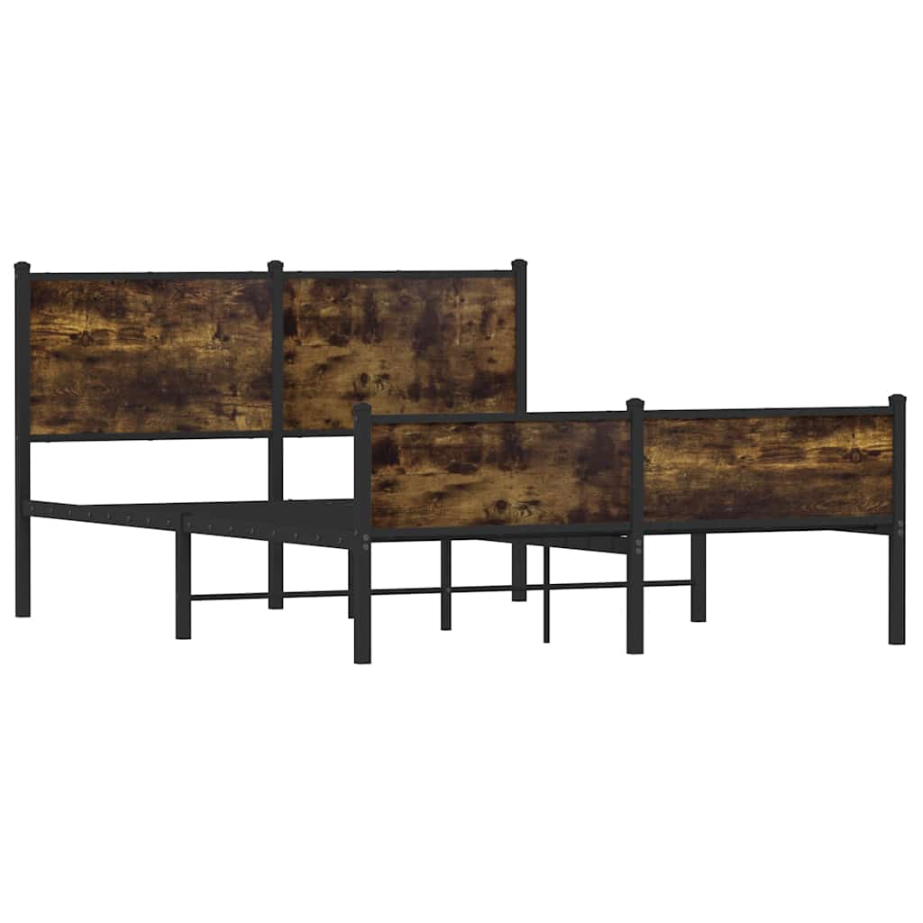Metalni okvir kreveta bez madraca boja hrasta 137x190 cm
