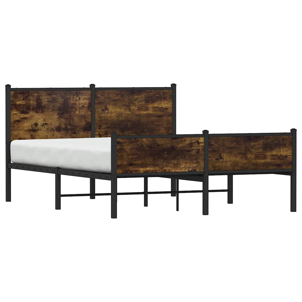 Metalni okvir kreveta bez madraca boja hrasta 137x190 cm