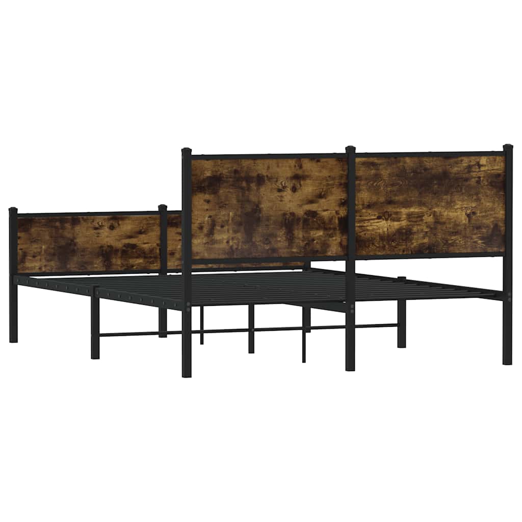Metalni okvir kreveta bez madraca boja hrasta 140x190 cm