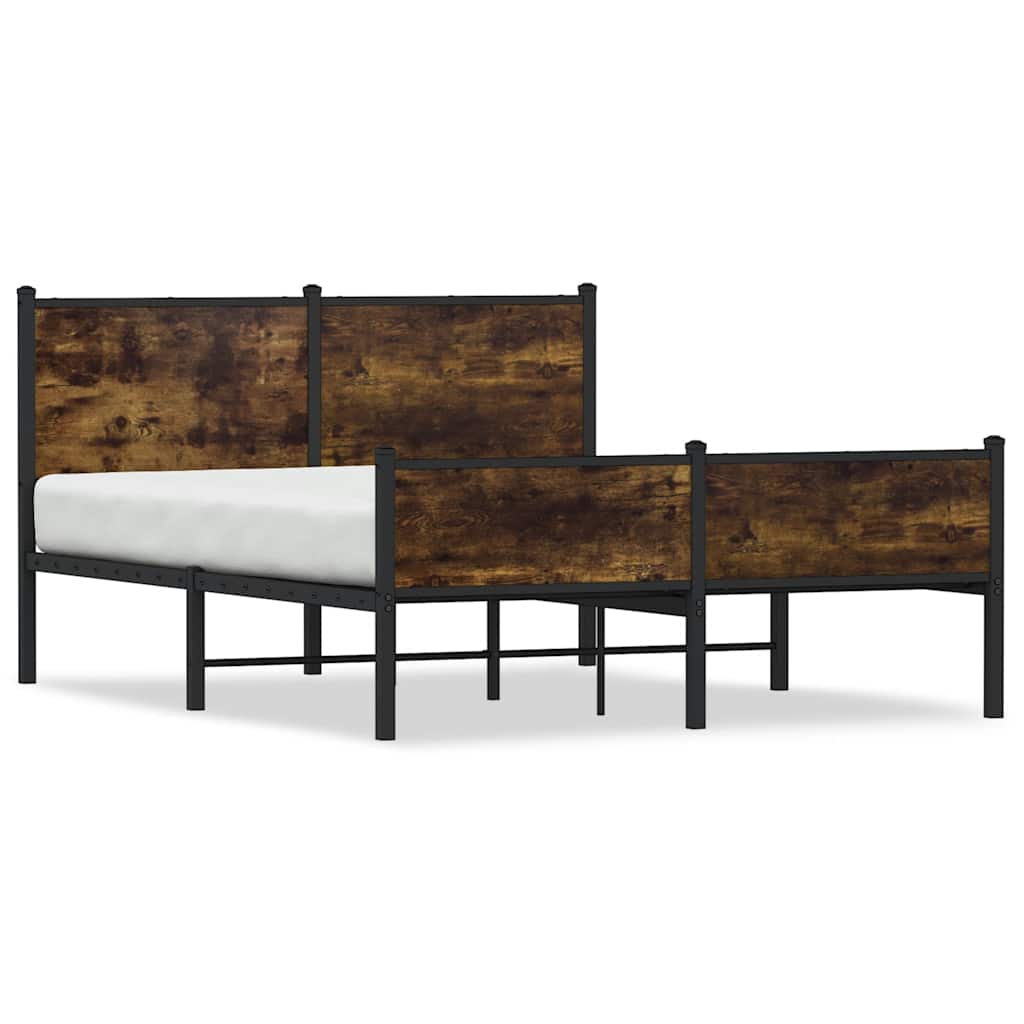Metalni okvir kreveta bez madraca boja hrasta 140x200 cm