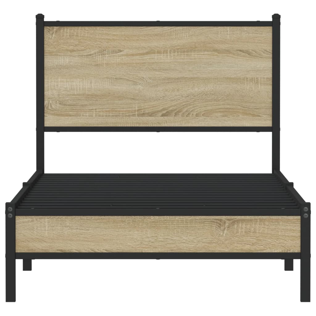 Metalni okvir kreveta bez madraca boja hrasta sonome 75x190 cm