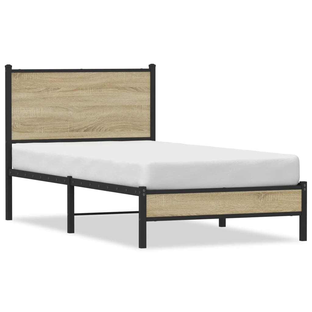 Metalni okvir kreveta bez madraca boja hrasta sonome 80x200 cm