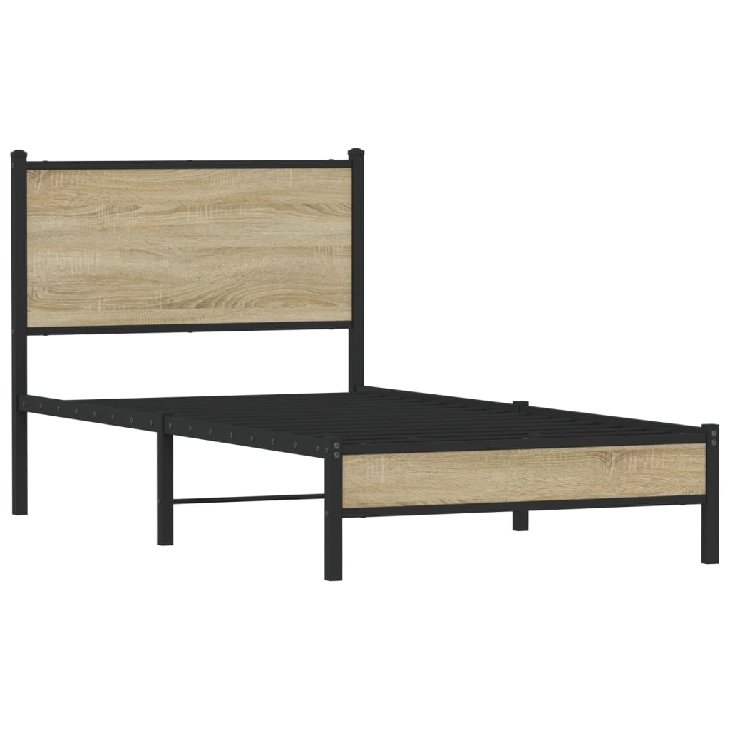 Metalni okvir kreveta bez madraca boja hrasta sonome 80x200 cm