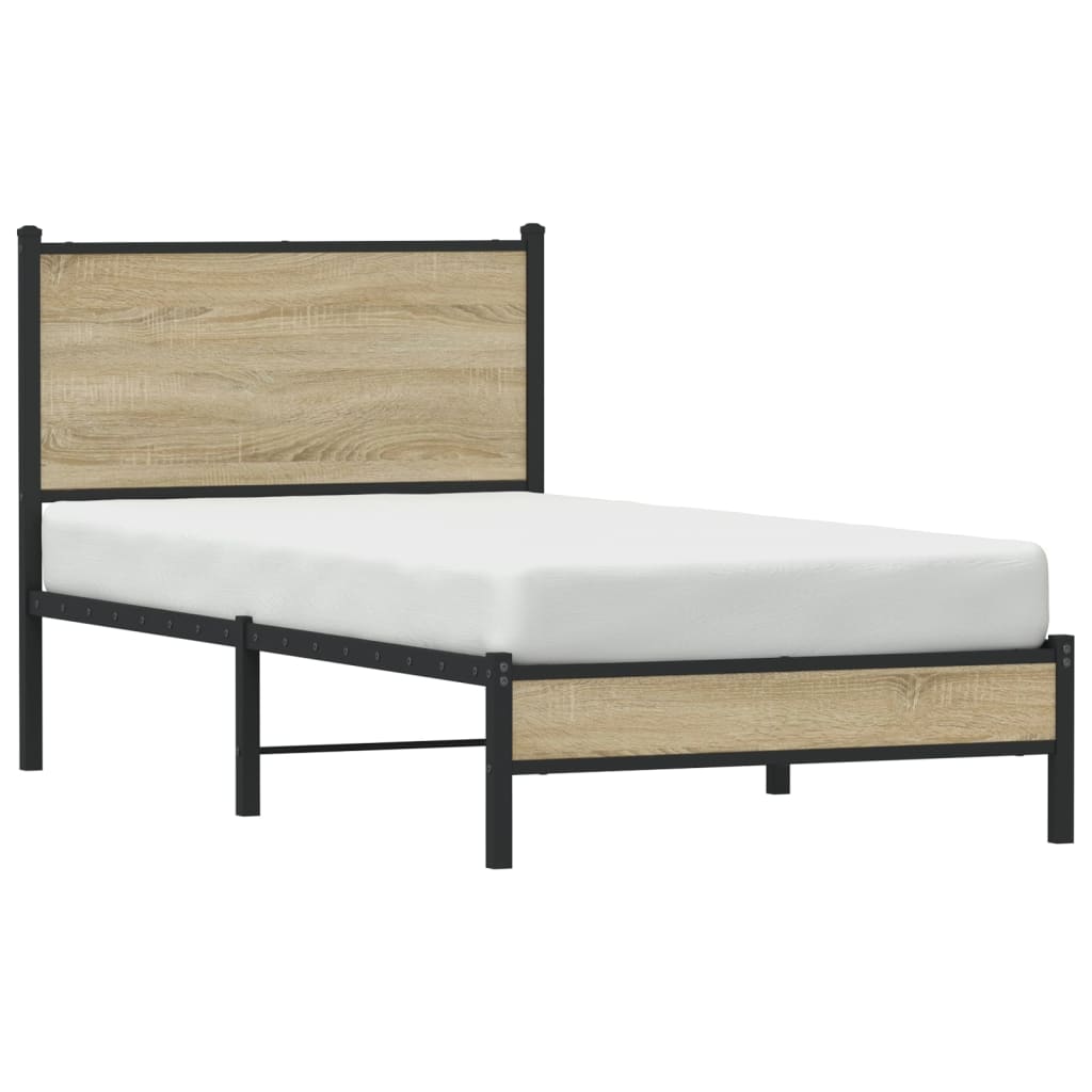 Metalni okvir kreveta bez madraca boja hrasta sonome 80x200 cm