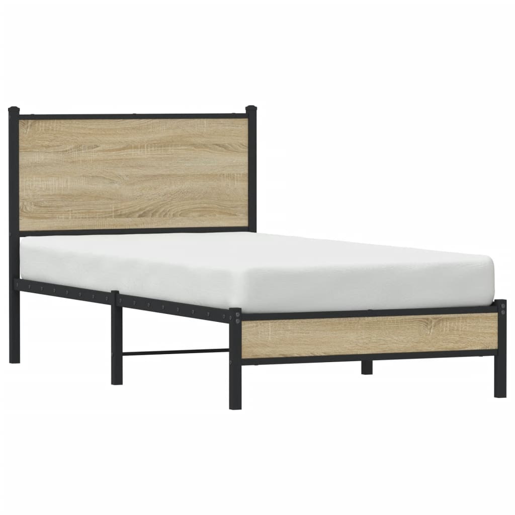 Metalni okvir kreveta bez madraca boja hrasta sonome 90x200 cm