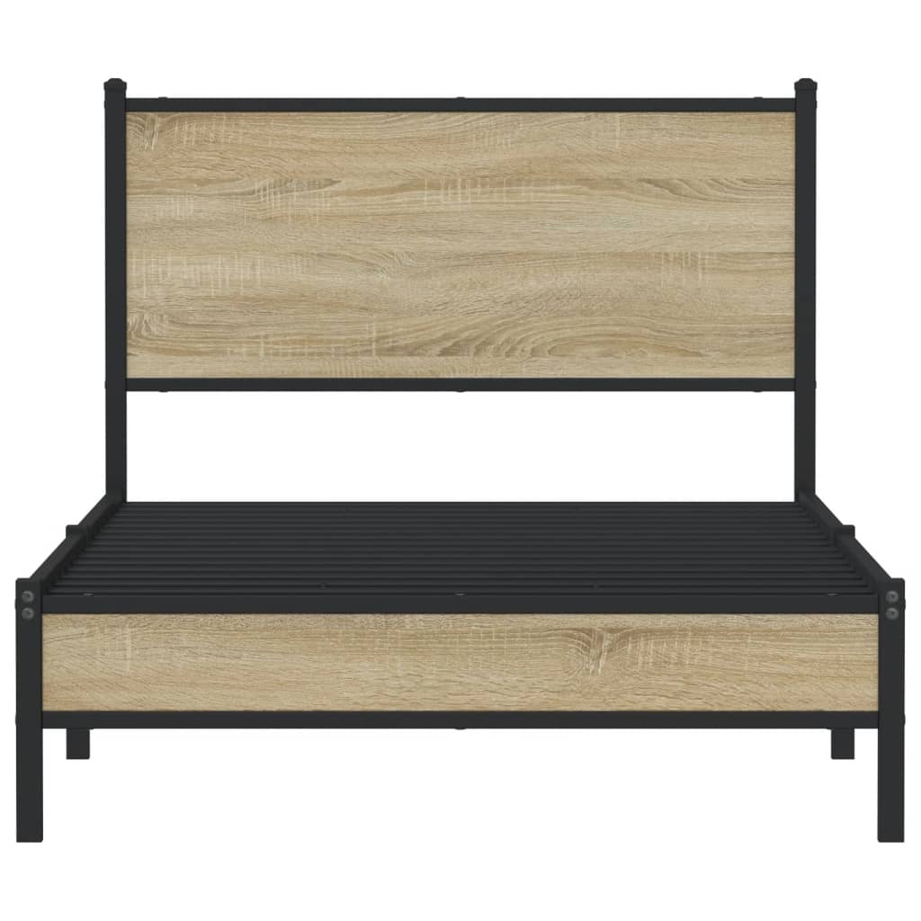 Metalni okvir kreveta bez madraca boja hrasta sonome 100x200 cm
