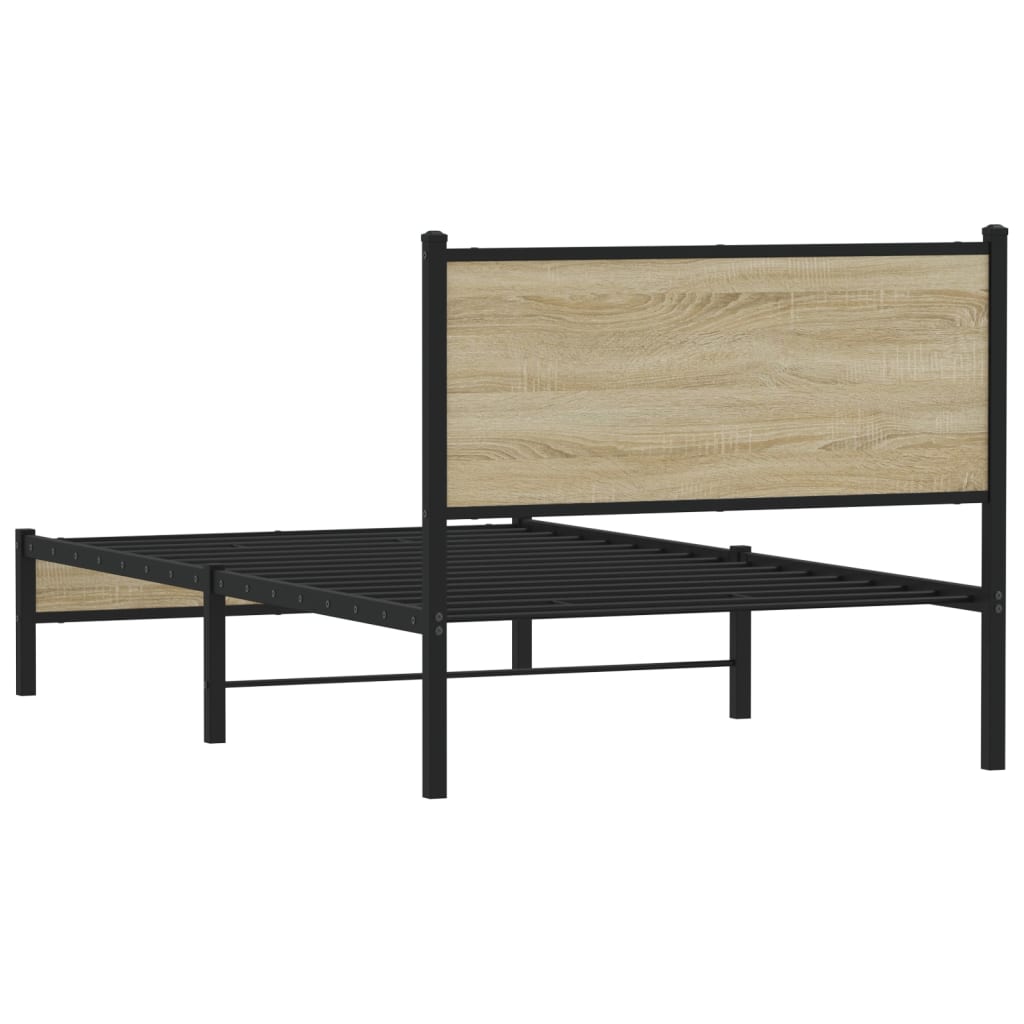 Metalni okvir kreveta bez madraca boja hrasta sonome 100x200 cm