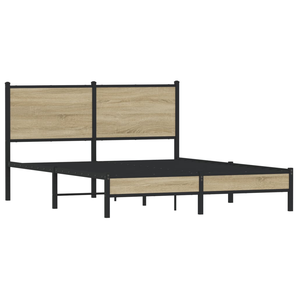 Metalni okvir kreveta bez madraca boja hrasta sonome 140x200 cm