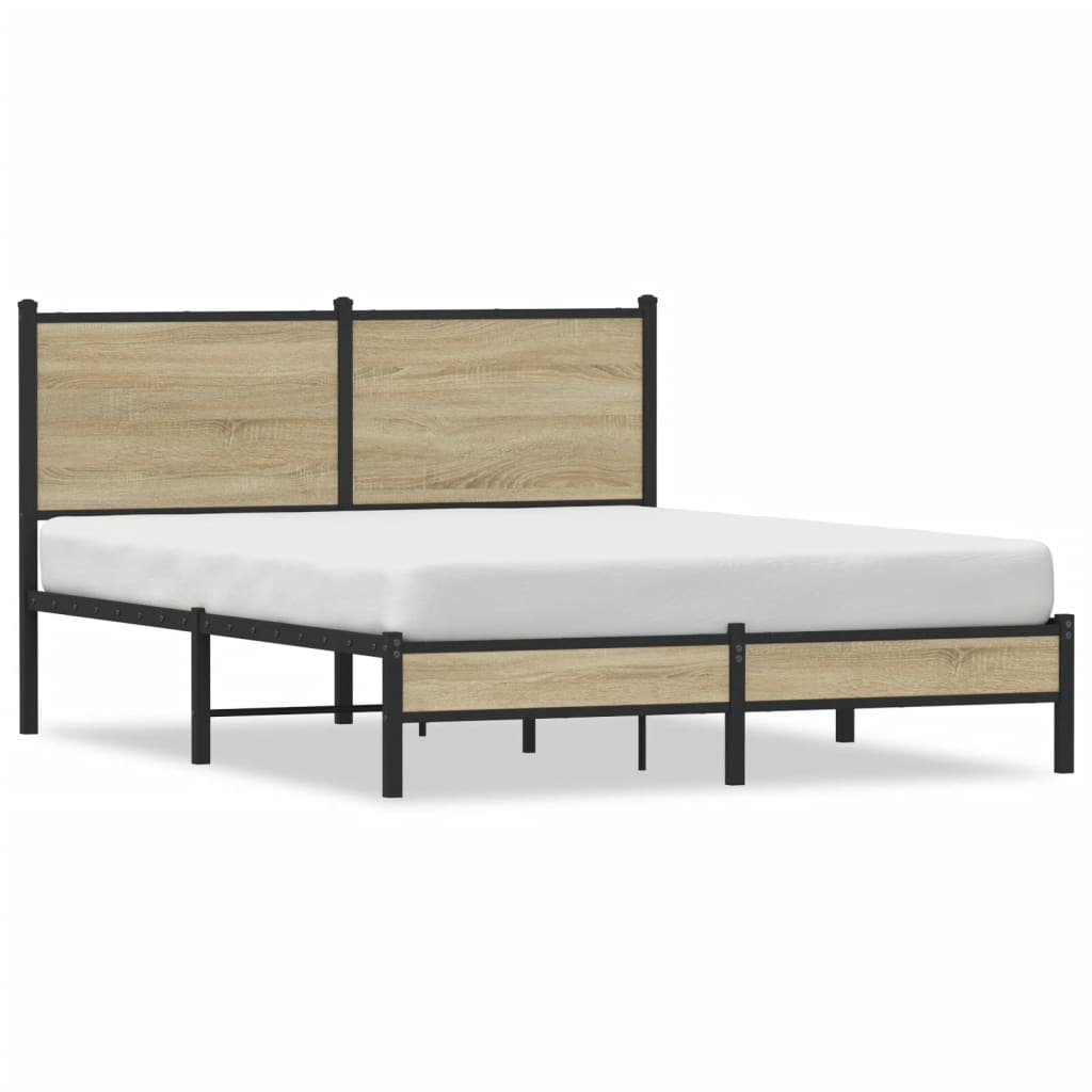 Metalni okvir kreveta bez madraca boja hrasta sonome 150x200 cm