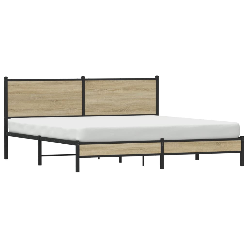 Metalni okvir kreveta bez madraca boja hrasta sonome 160x200 cm