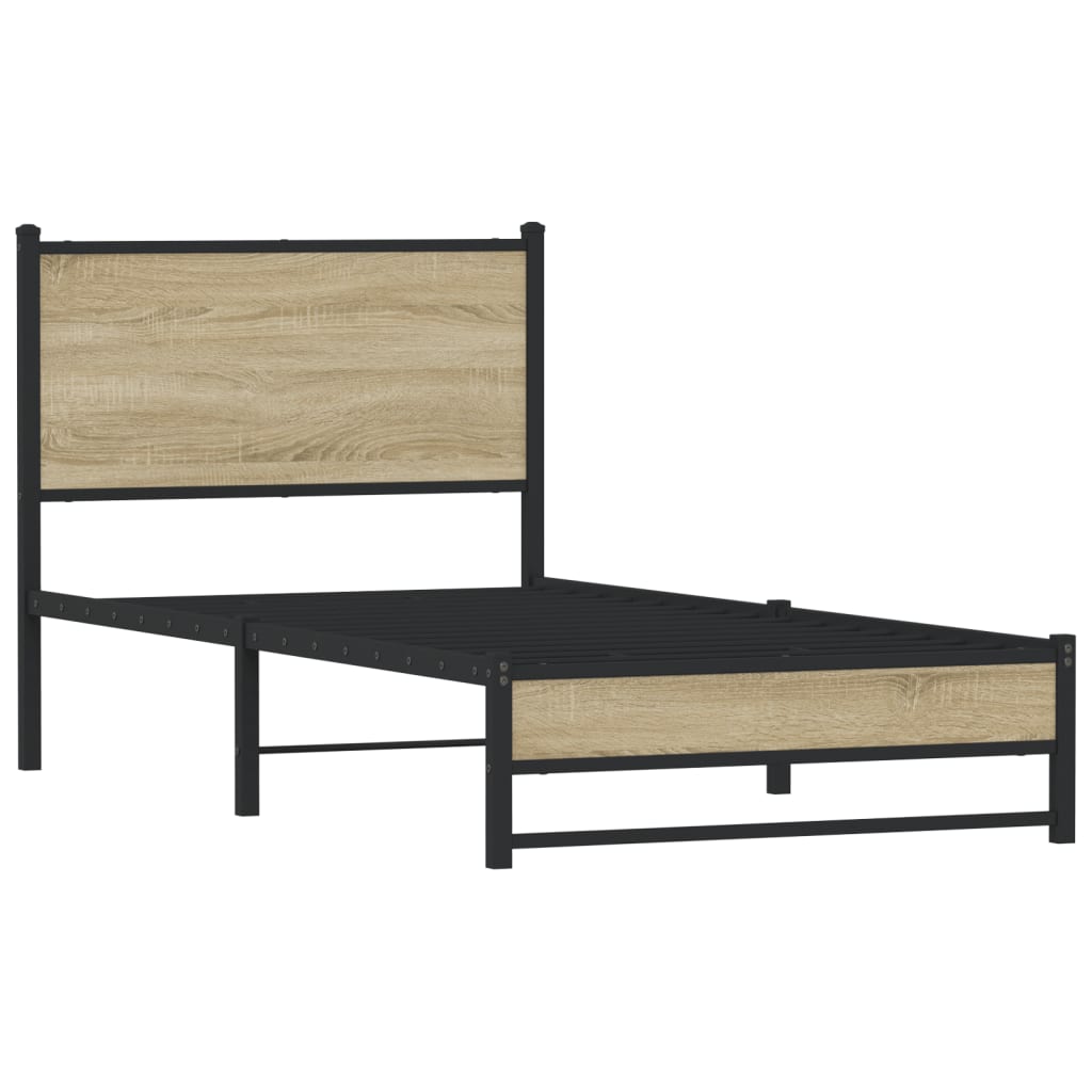 Metalni okvir kreveta bez madraca boja hrasta sonome 90x190 cm
