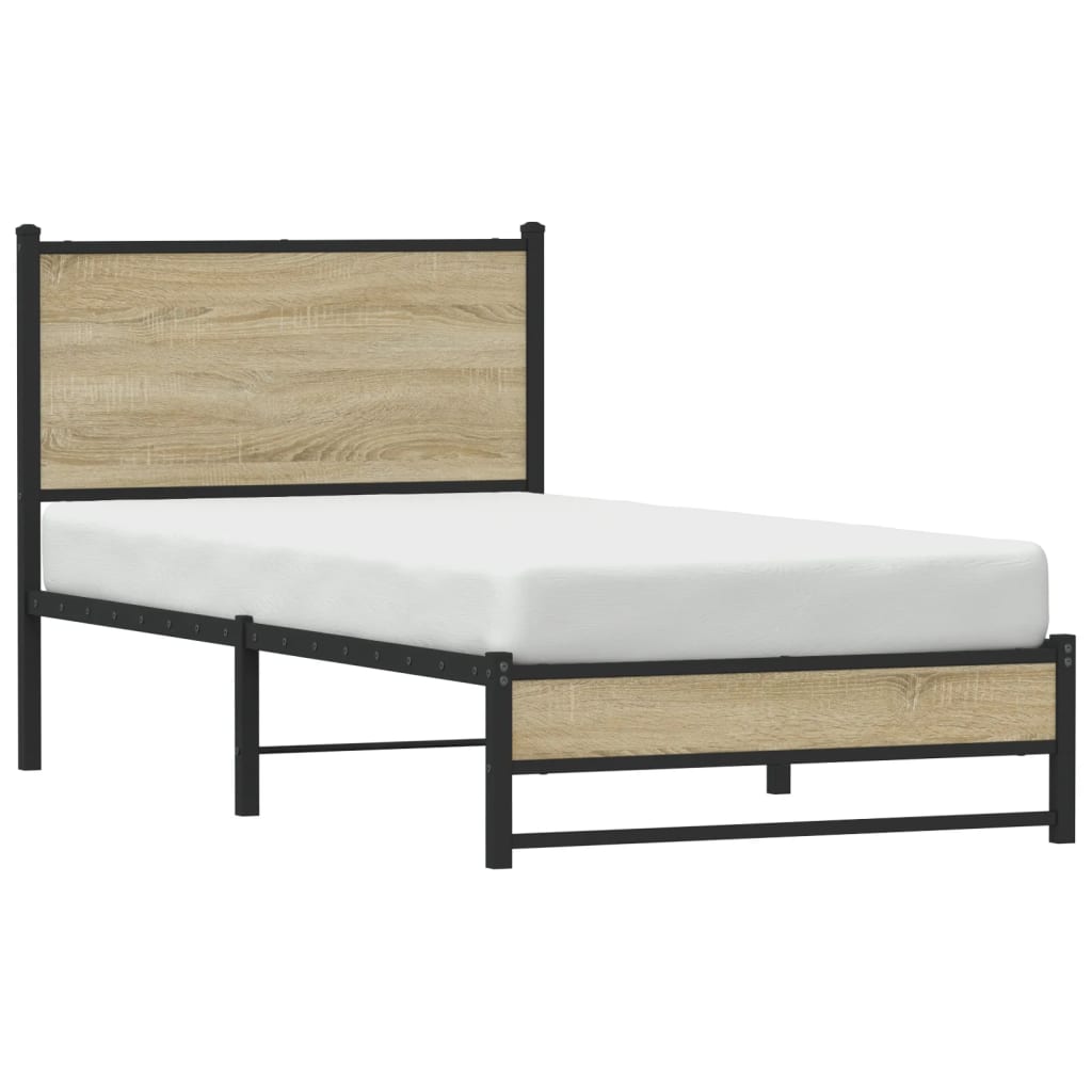 Metalni okvir kreveta bez madraca boja hrasta sonome 90x190 cm
