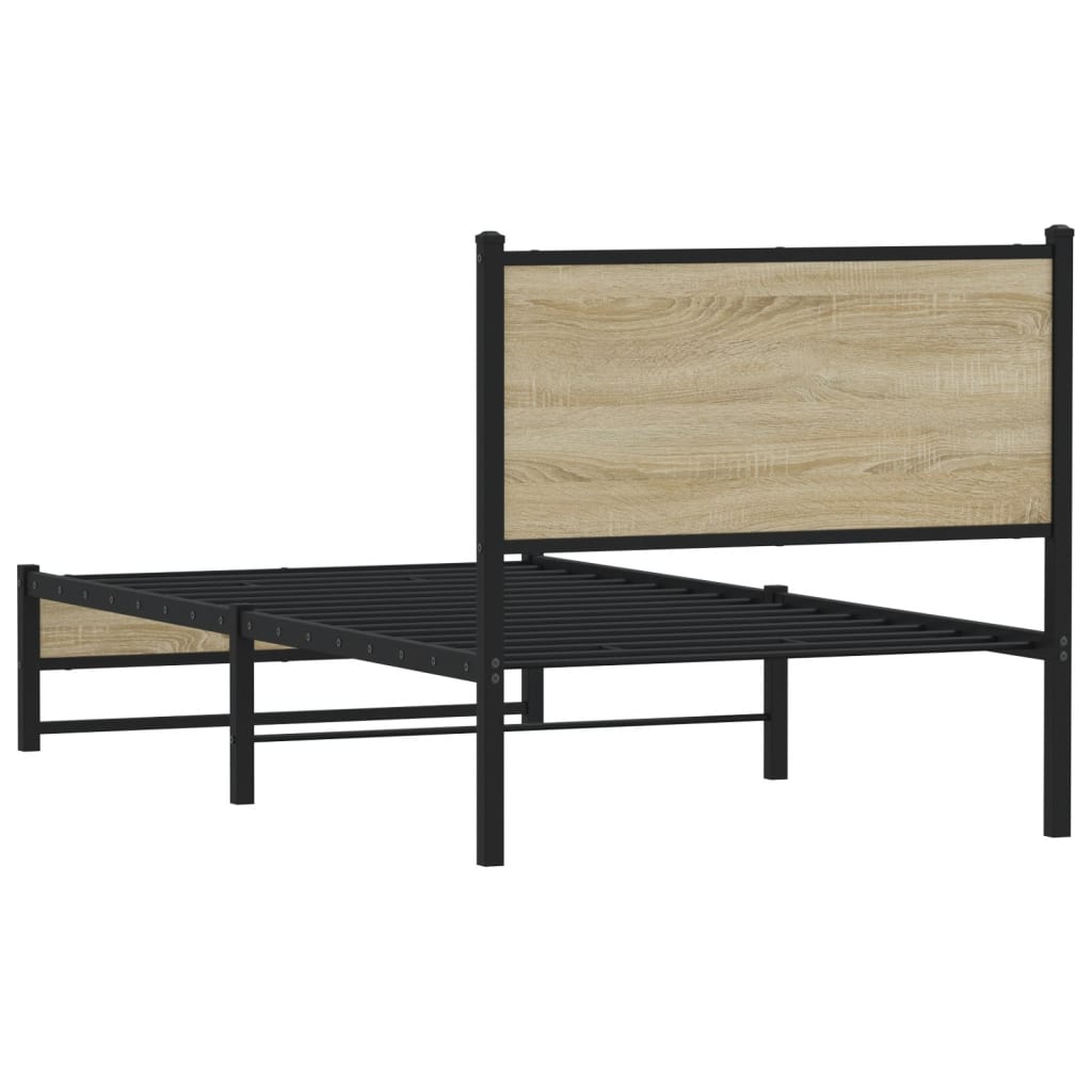 Metalni okvir kreveta bez madraca boja hrasta sonome 90x200 cm