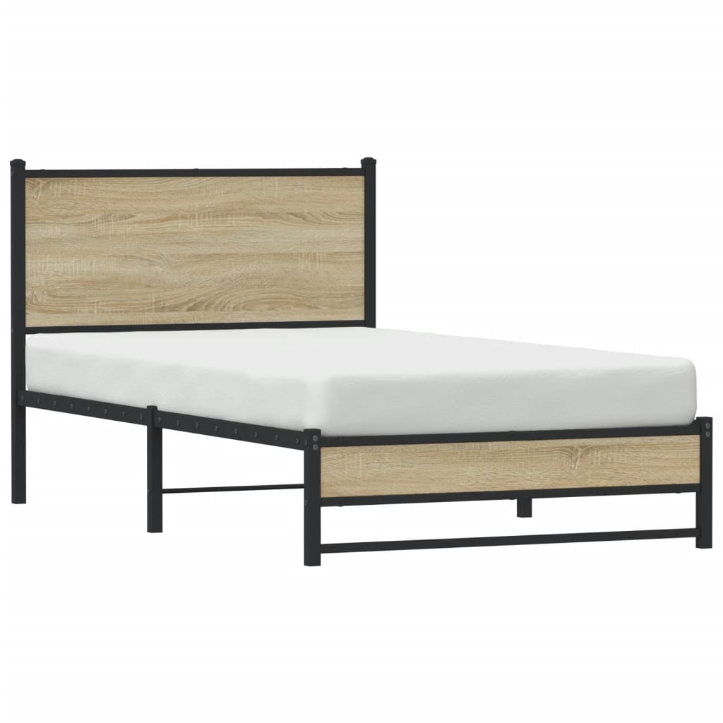 Metalni okvir kreveta bez madraca boja hrasta sonome 100x200 cm