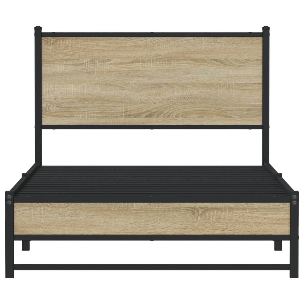 Metalni okvir kreveta bez madraca boja hrasta sonome 100x200 cm