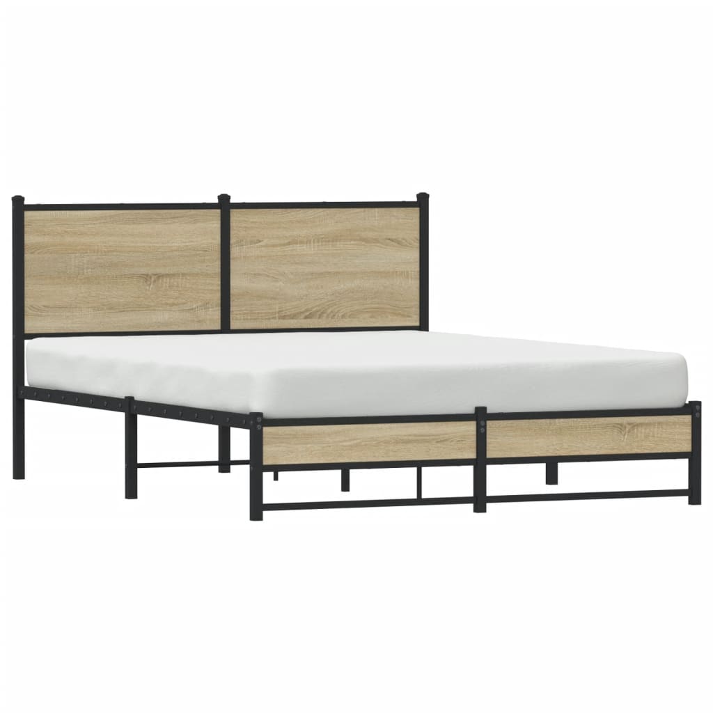Metalni okvir kreveta bez madraca boja hrasta sonome 140x190 cm