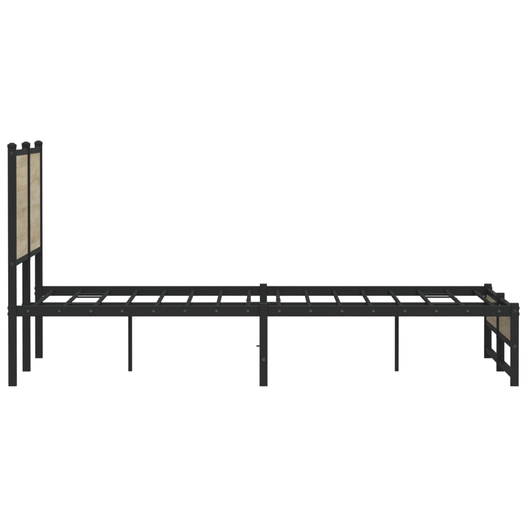 Metalni okvir kreveta bez madraca boja hrasta sonome 140x190 cm