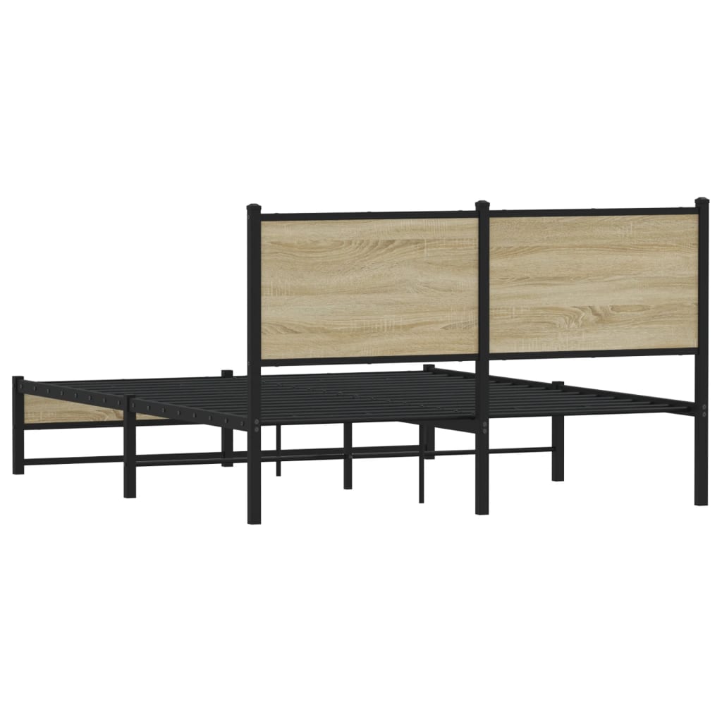 Metalni okvir kreveta bez madraca boja hrasta sonome 140x200 cm