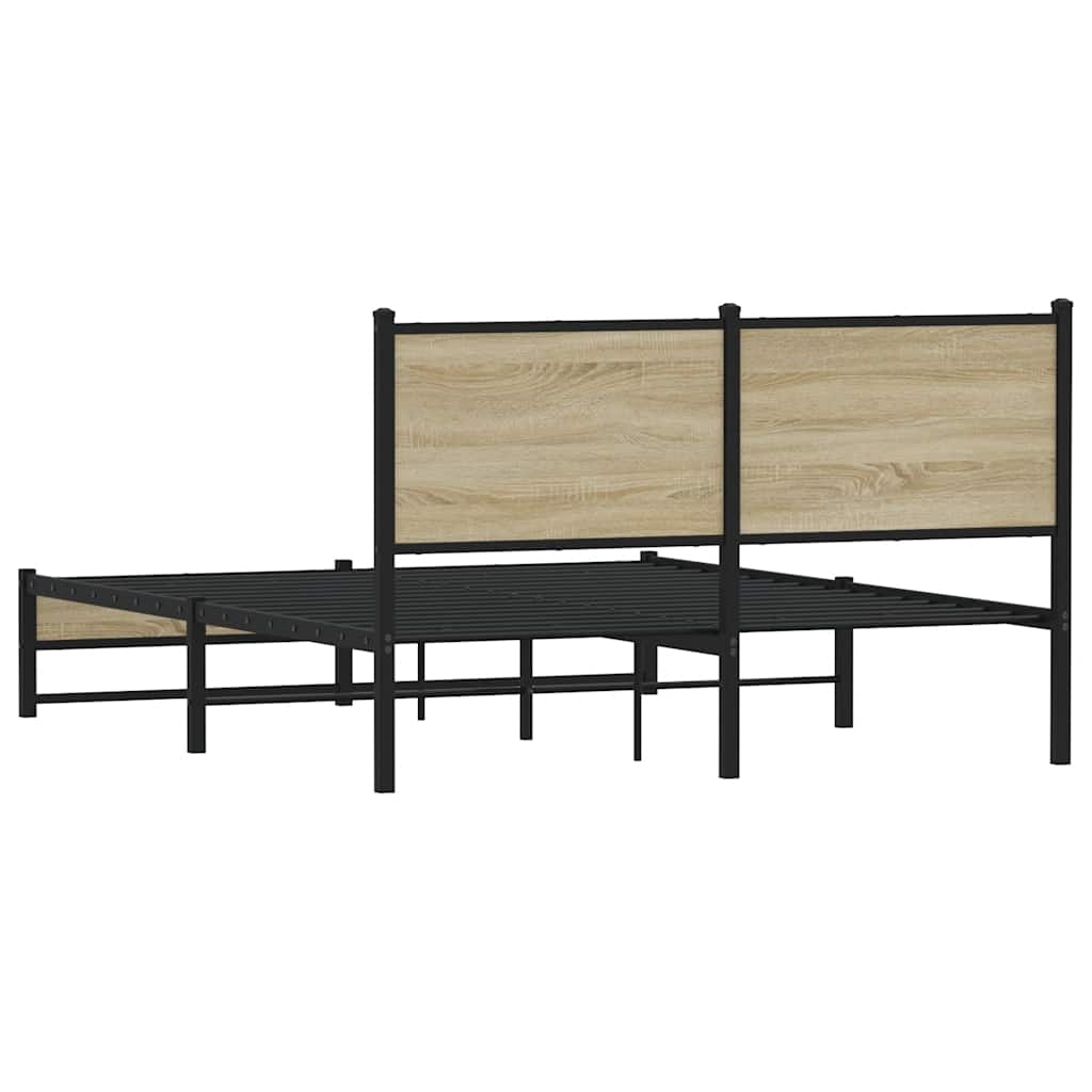 Metalni okvir kreveta bez madraca boja hrasta sonome 150x200 cm