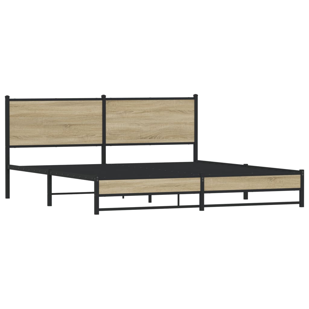 Metalni okvir kreveta bez madraca boja hrasta sonome 160x200 cm