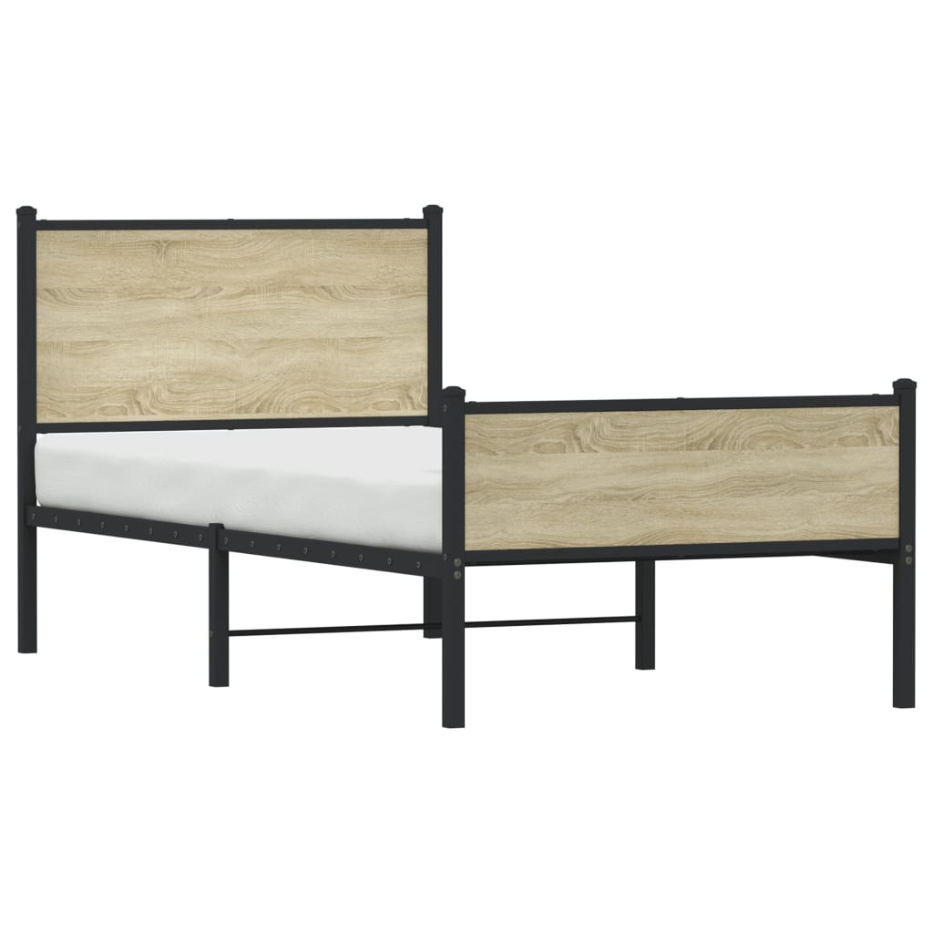 Metalni okvir kreveta bez madraca boja hrasta sonome 80x200 cm